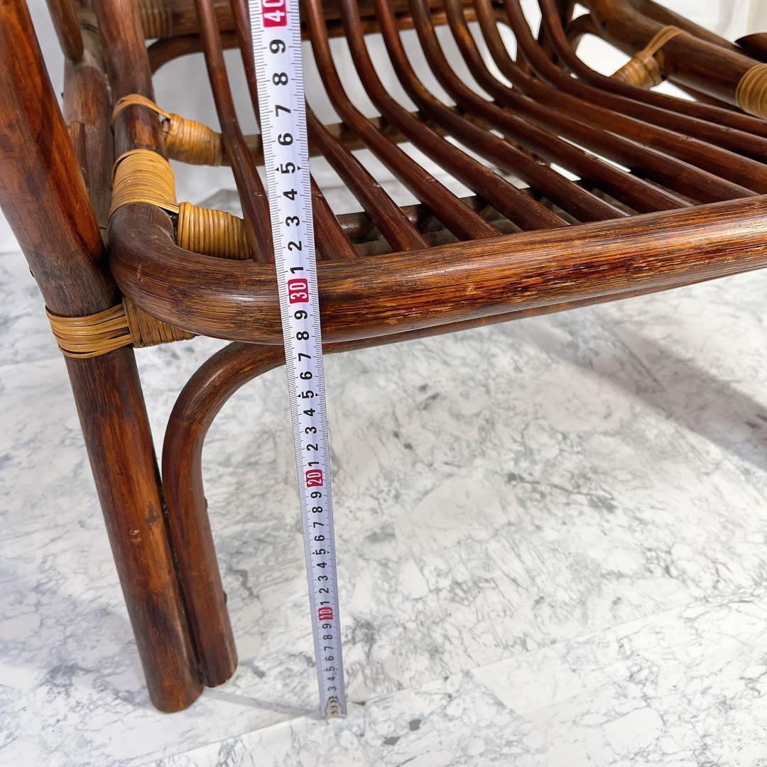 ラタン　藤　ヴィンテージ　チェア　昭和　レトロ　肘付き