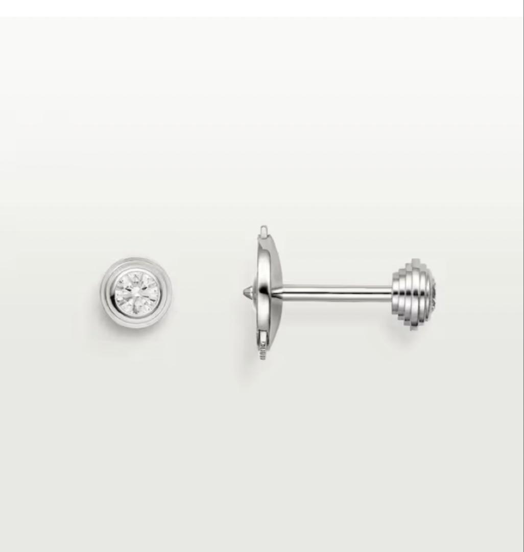 新品未開封・Cartier D'Amour Earrings ホワイトゴールド