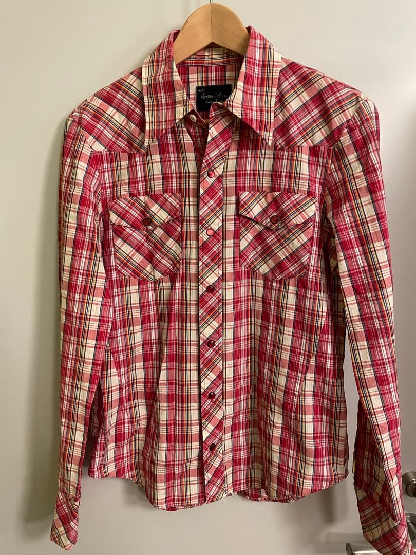 ぽ*ん様 Number (N)ine ナンバーナイン　チェック柄 長袖ネルシャツ