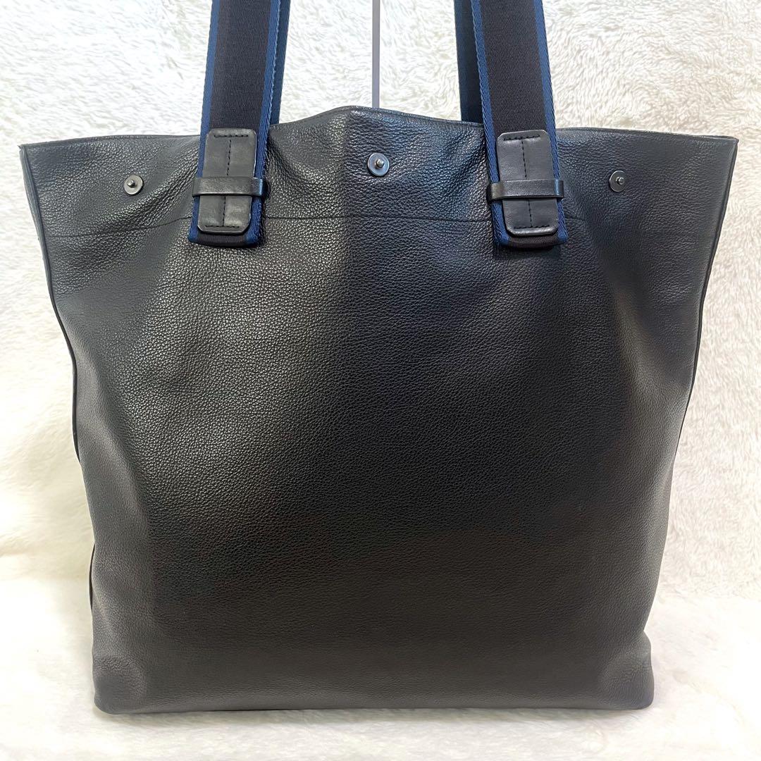 FURLAリバーシブル メンズトートバッグ ユリッセレザー 大容量 美品 黒