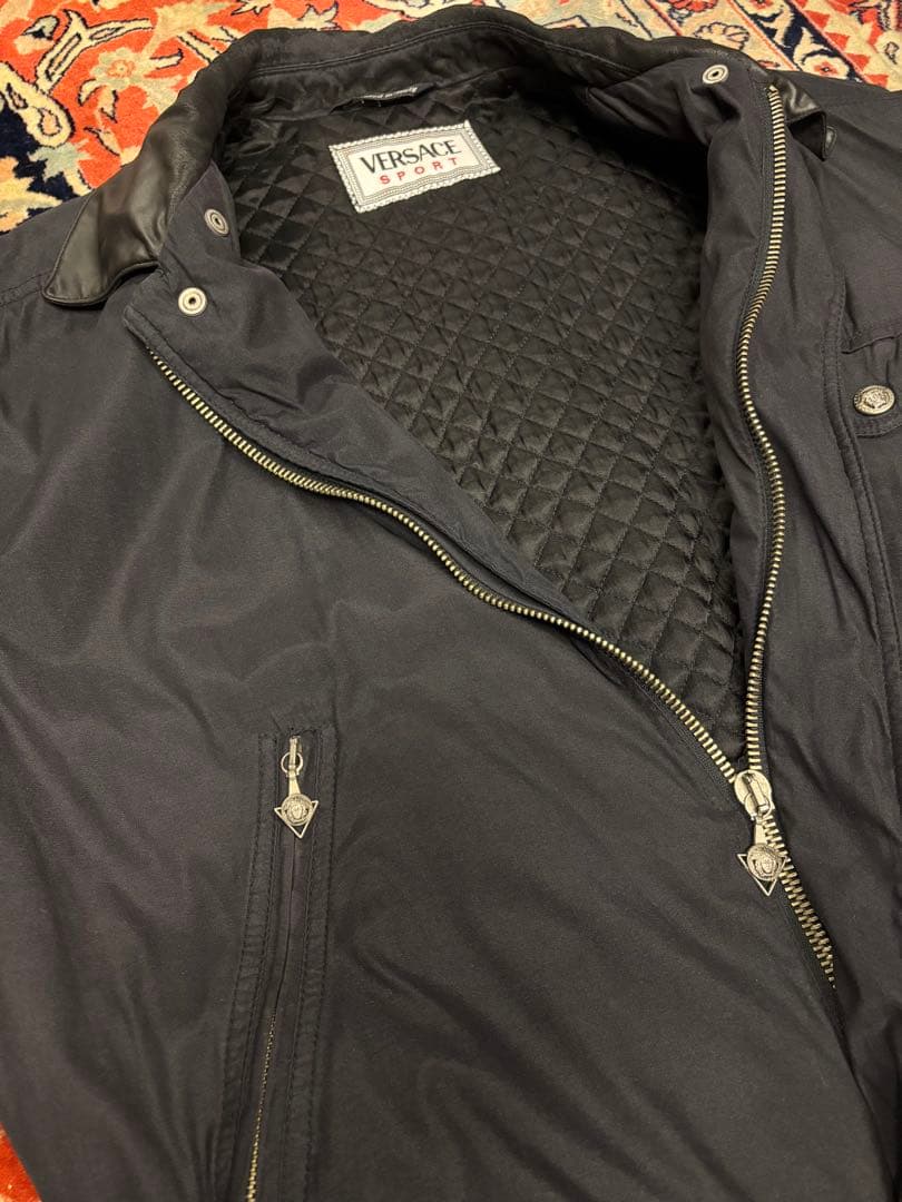 90s VERSACE SPORT レザーカラー ジップブルゾン size52