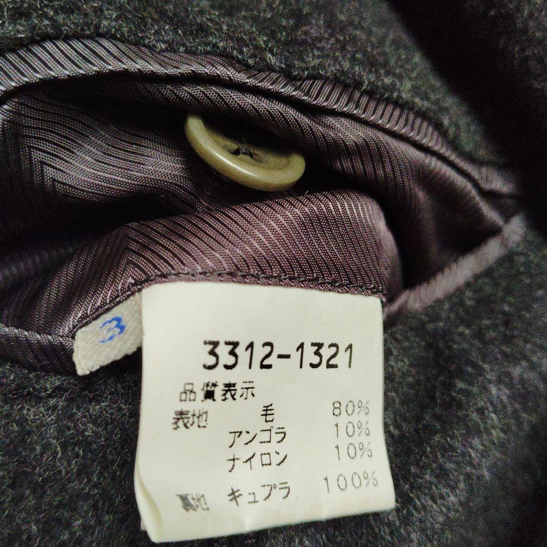 90s KENZO HOMME アンゴラ × ウール　コート　チャコールグレー