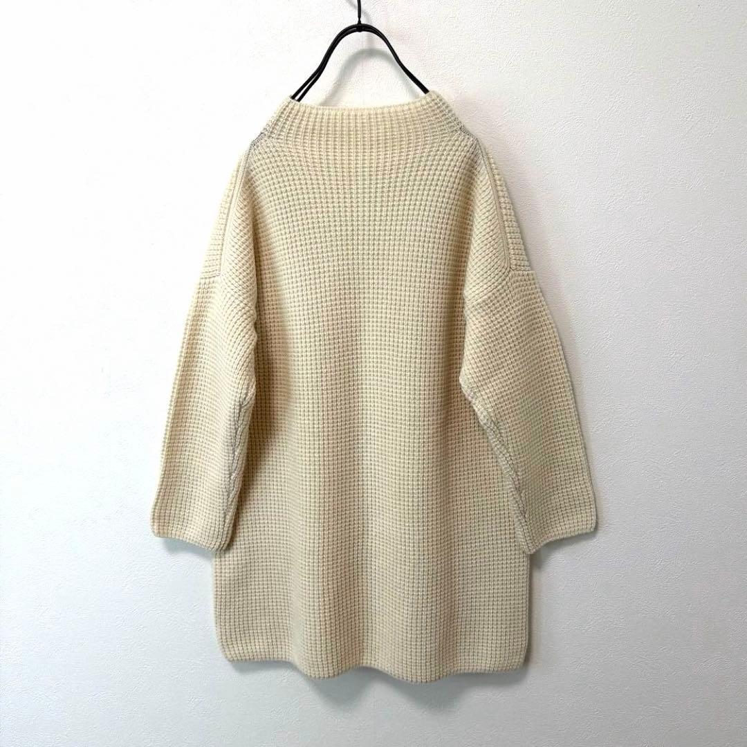 evam eva ウールカシミヤ　畦編み　ハイネックニット　エヴァムエヴァ