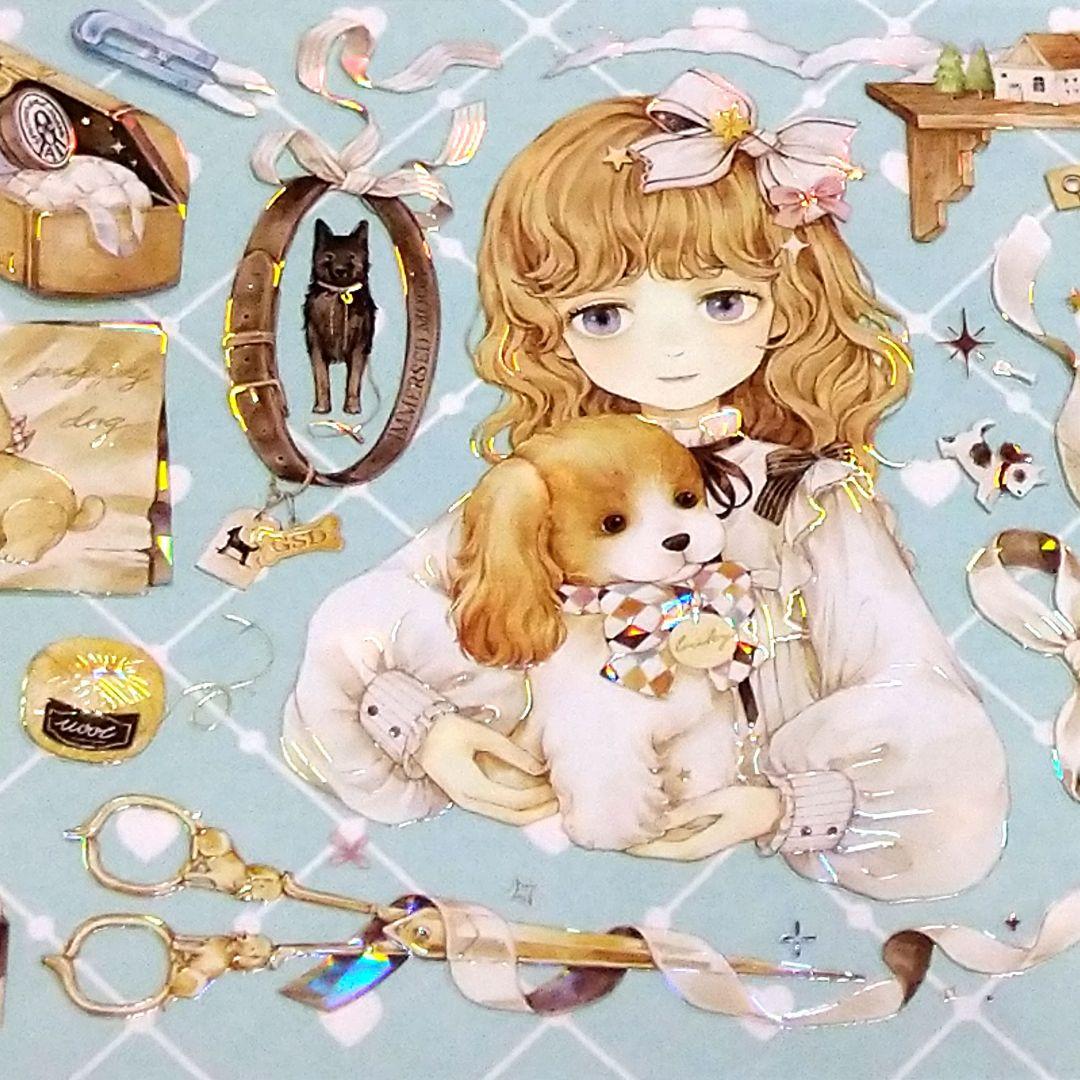 J878＃小狗乖乖(贝壳光)浸月岛切り売り海外人物マステ女の子