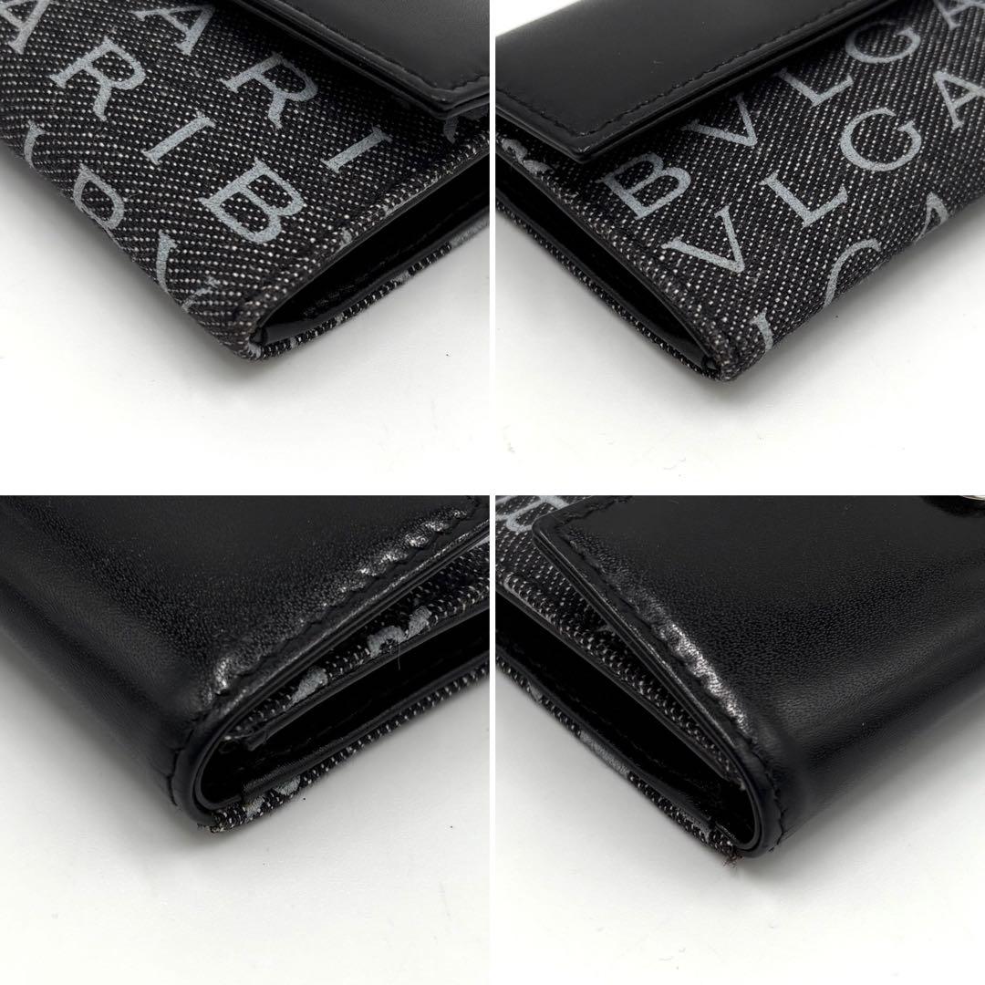 【未使用保管品】ブルガリ ケース ロゴマニア 総柄 ロゴ金具 メンズ 黒