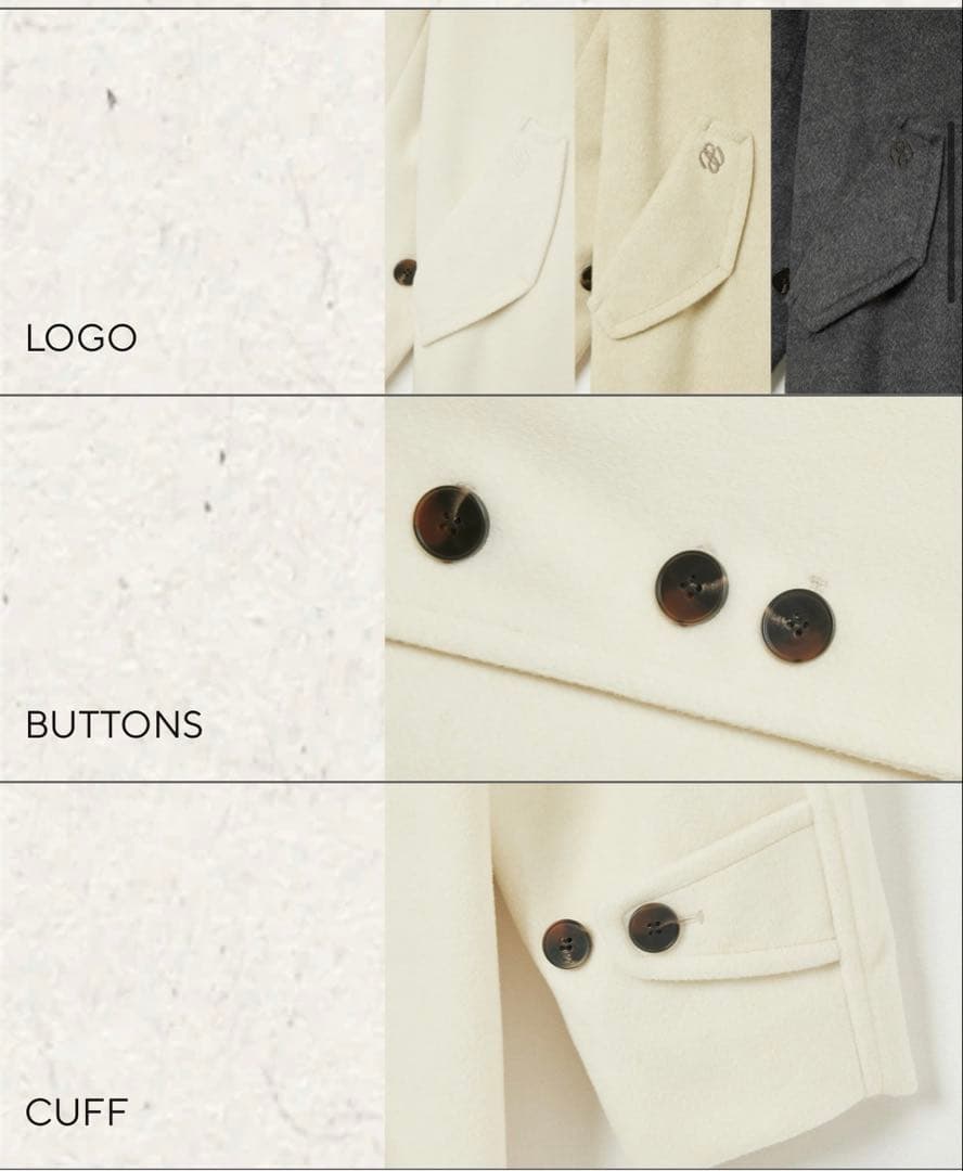 ジャケット・アウター EAPHI MULTI COLLAR LONG COAT beige 2