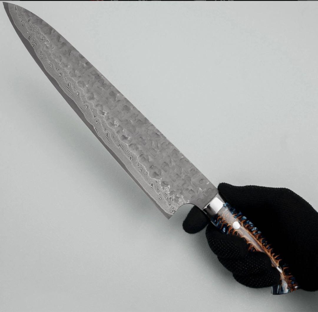 佐治武士　クロス槌目　黒打ち　vg10 牛刀270mm