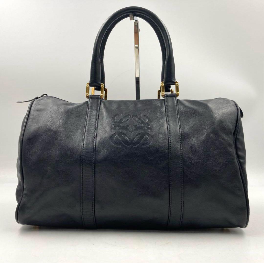 LOEWE ロエベ ミニボストン アマソナ アナグラム ハンドバッグ ブラック