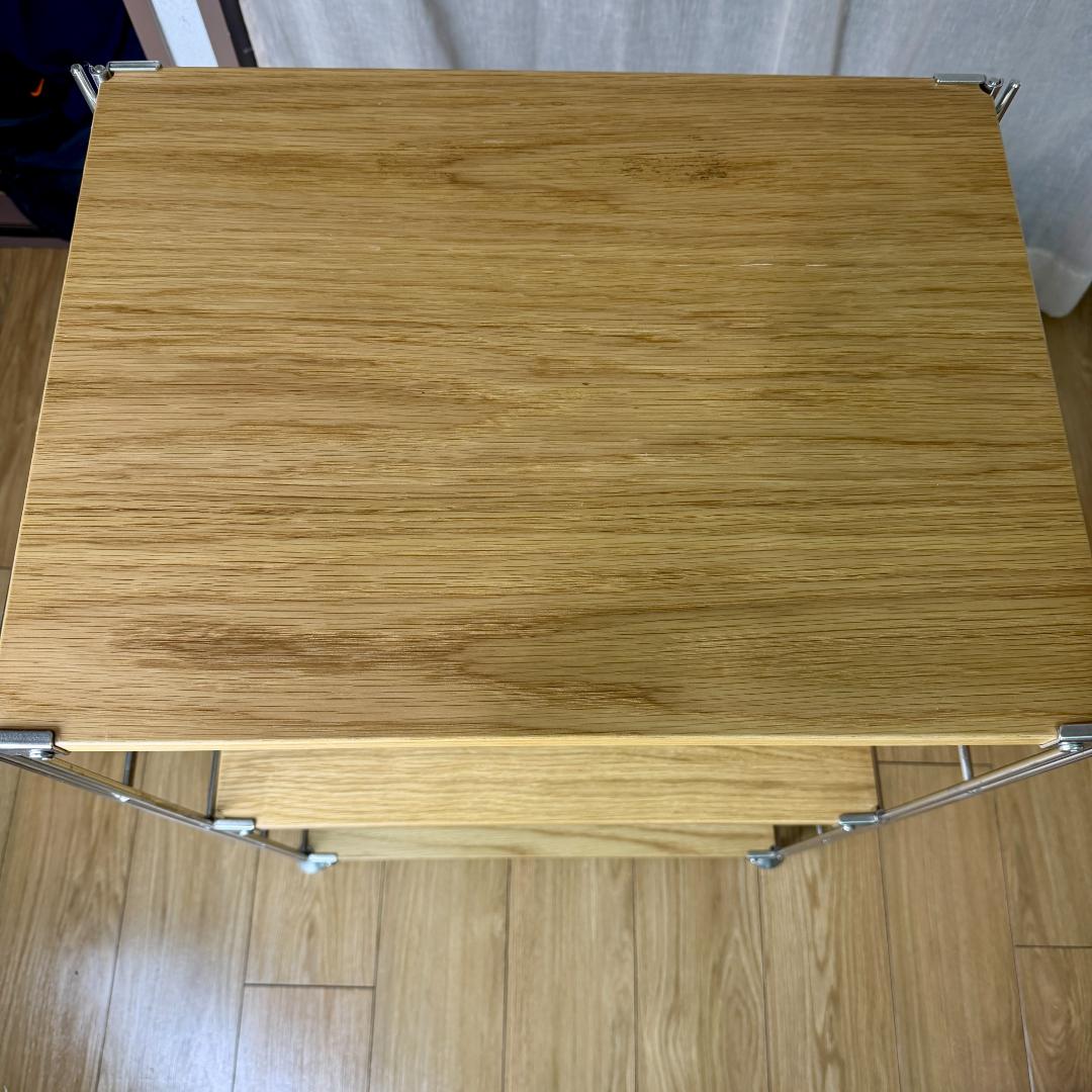 無印良品　ステンレスユニットシェルフ・オーク材棚 小