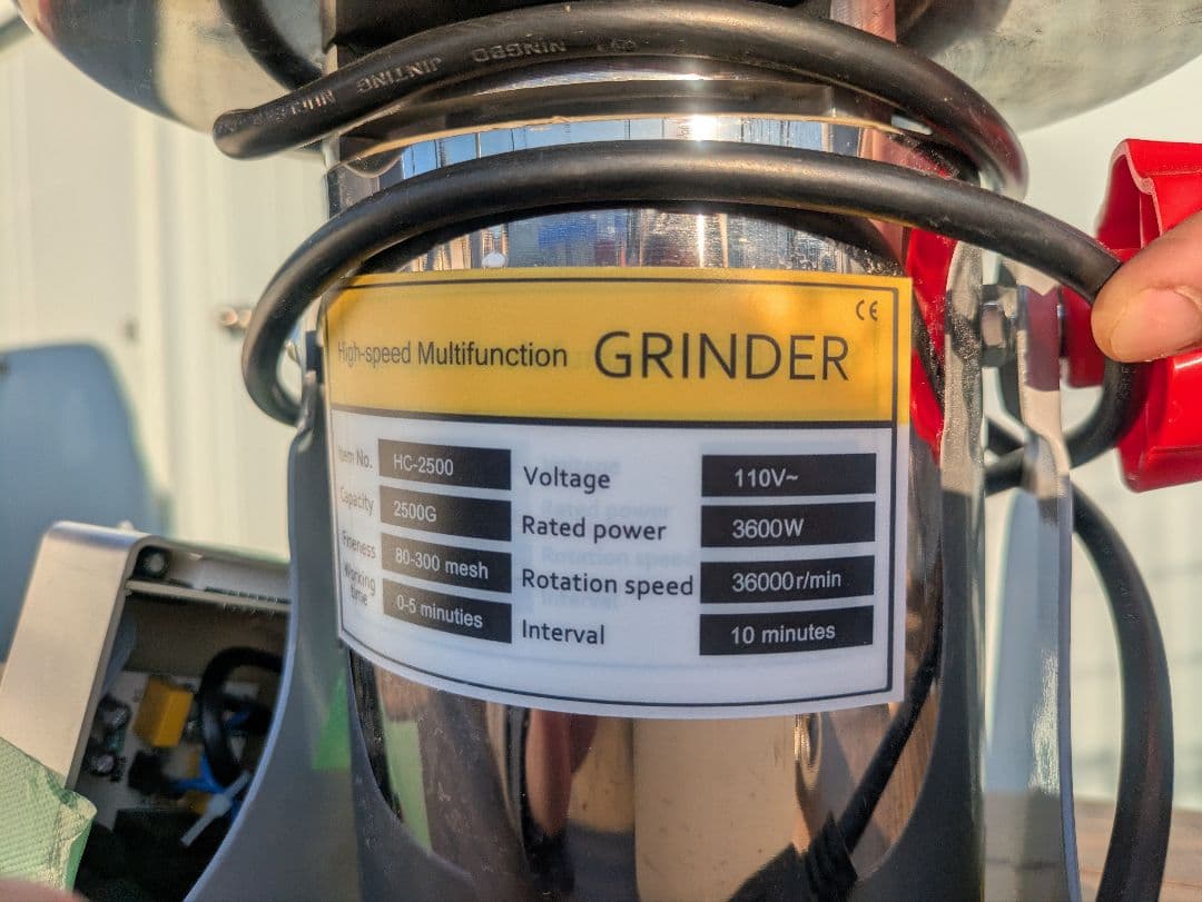 CGOLDENWALL 2500g粉末ミルLED表示 電動微粉砕機業務用