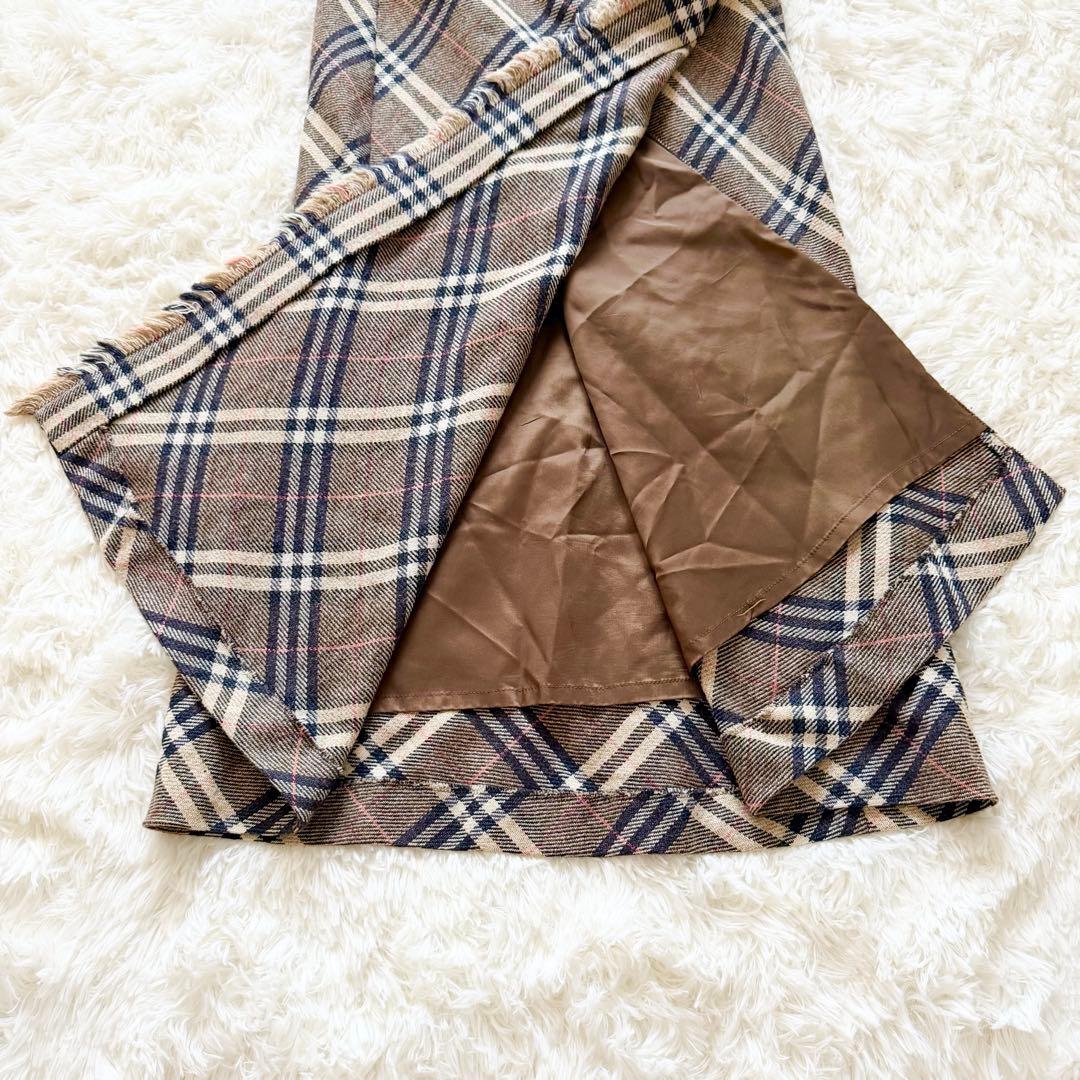 美品✨BURBERRY バーバリー ノバチェック ラップウールスカート 38