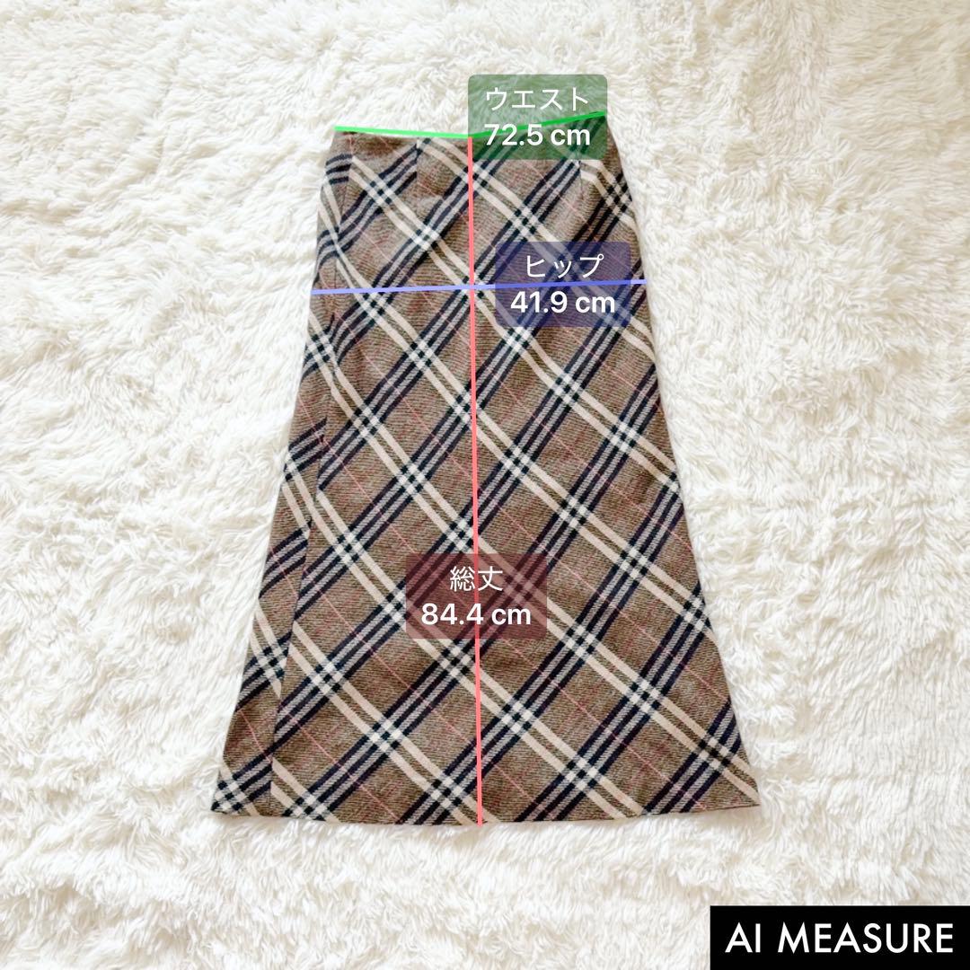 美品✨BURBERRY バーバリー ノバチェック ラップウールスカート 38