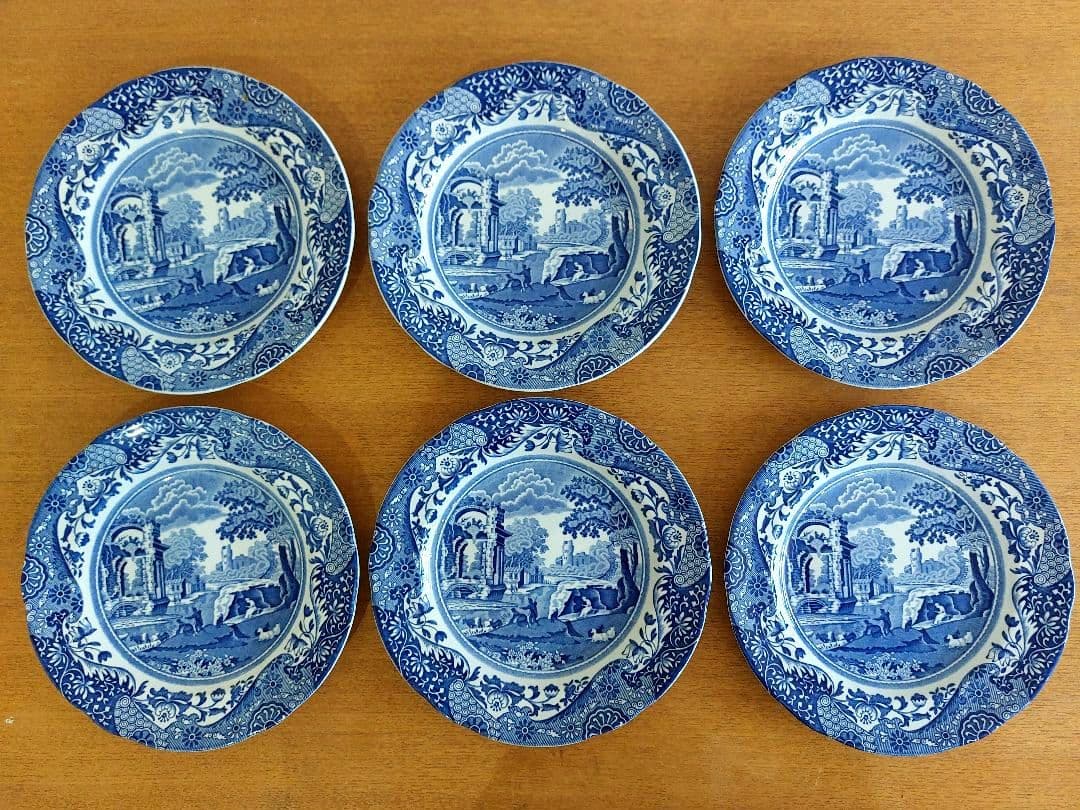 英国製 Spode スポード ブルーイタリアン 19㎝ 皿6枚 正規品