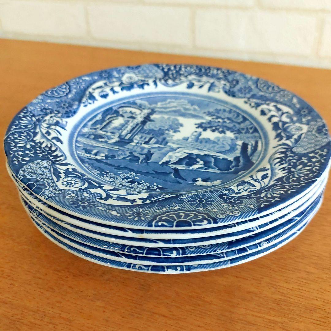 英国製 Spode スポード ブルーイタリアン 19㎝ 皿6枚 正規品