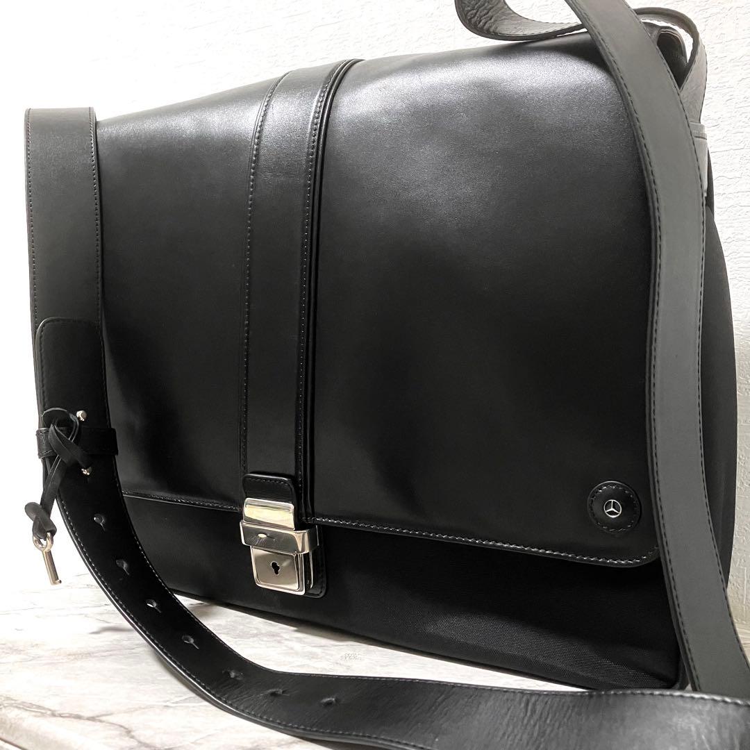 美品✨ゴールドファイル×メルセデスベンツ コラボ レザー ショルダーバッグ