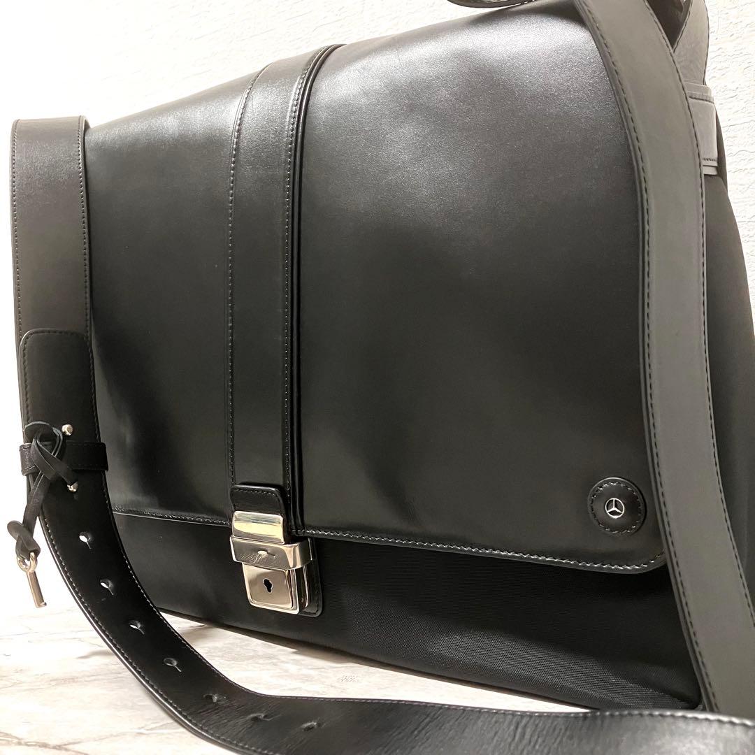 美品✨ゴールドファイル×メルセデスベンツ コラボ レザー ショルダーバッグ