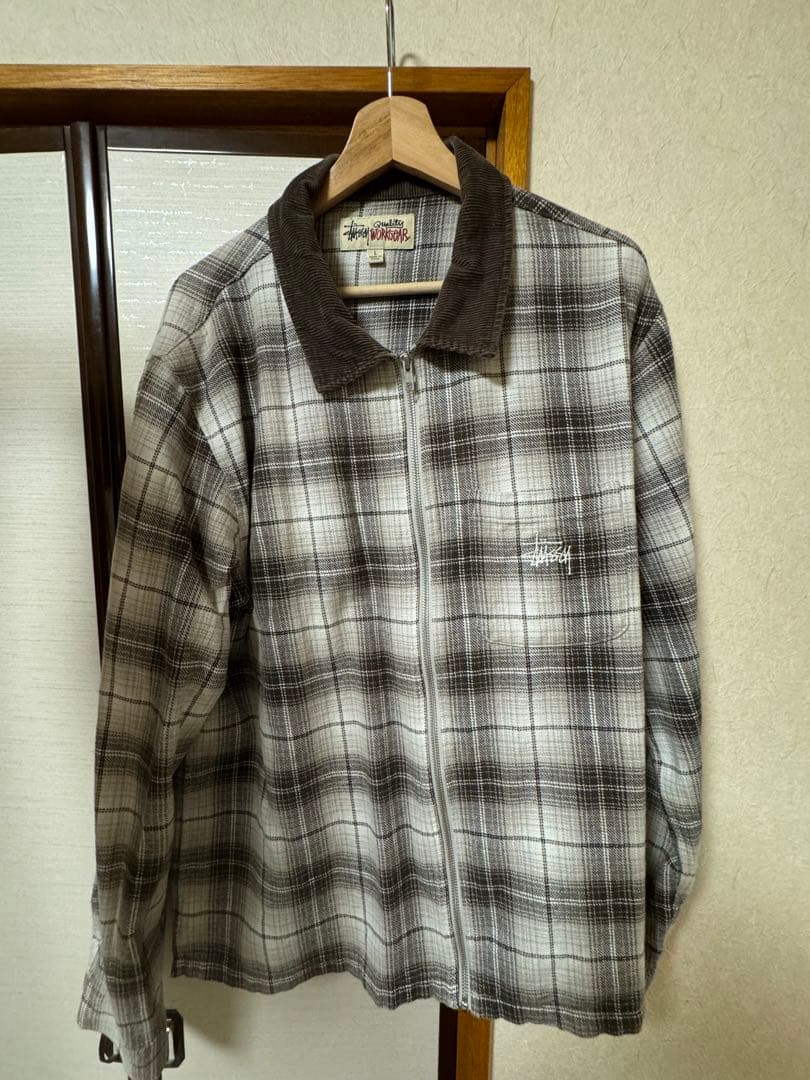 ジャケット・アウター Stussy Frank Plaid Zip Ls Shirt