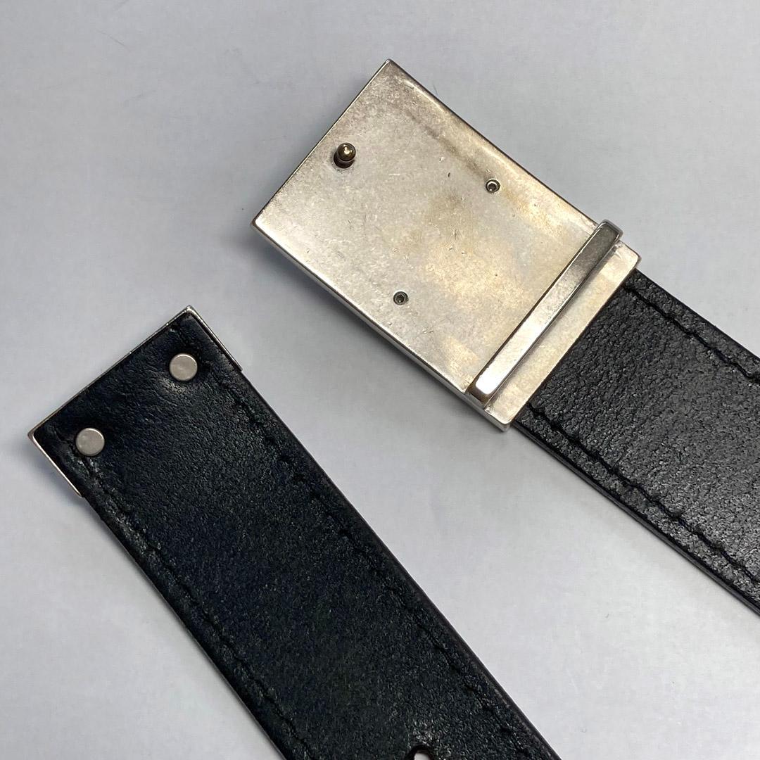 ディオールオム Dior Homme シルバーロゴバックルベルト 85 エディ期