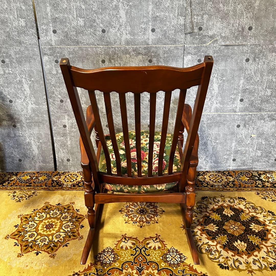꧁レトロ家具꧂花柄ロッキングチェア 揺れ 揺り 椅子 いす イス チェア