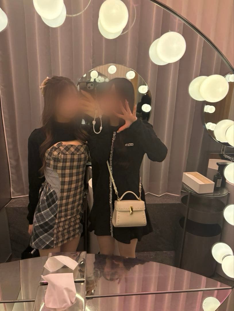 andmary チェックタイトワンピース