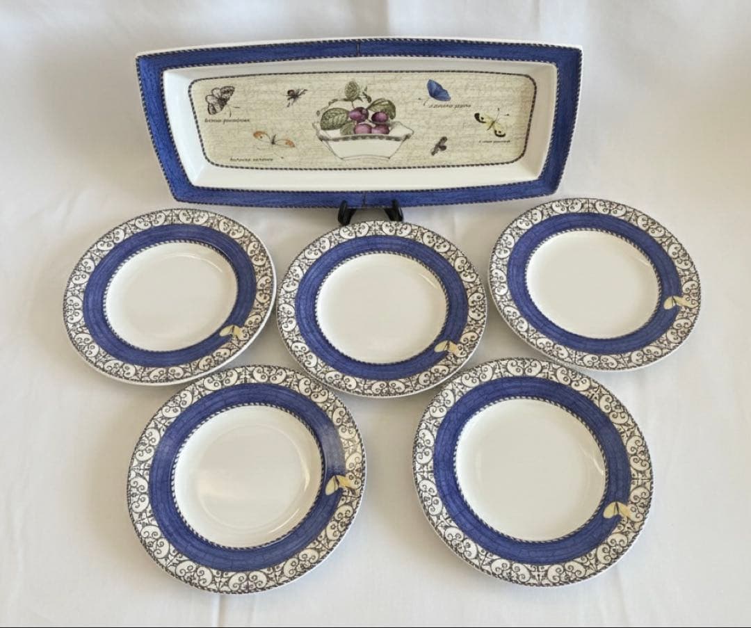 SARAH’S GARDEN 長皿&ケーキ皿　デザート皿フルーツ皿5枚セット