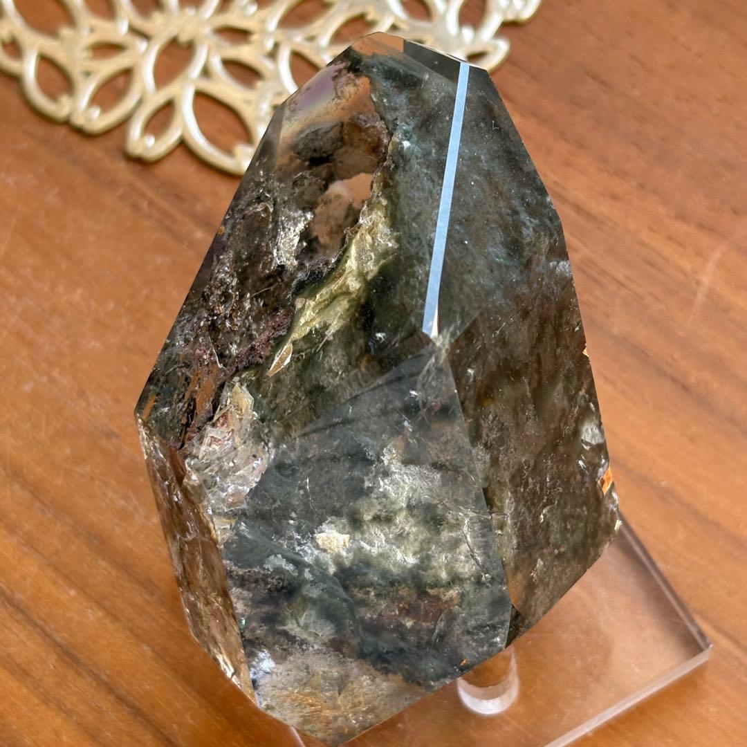 天然石 グリーン四季ガーデンクォーツ フリーフォーム置物285g