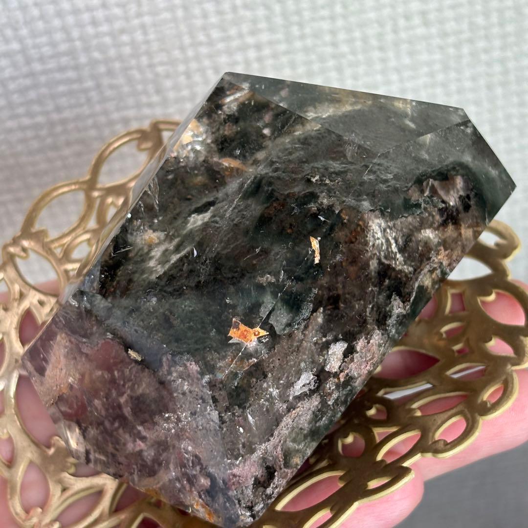 天然石 グリーン四季ガーデンクォーツ フリーフォーム置物285g