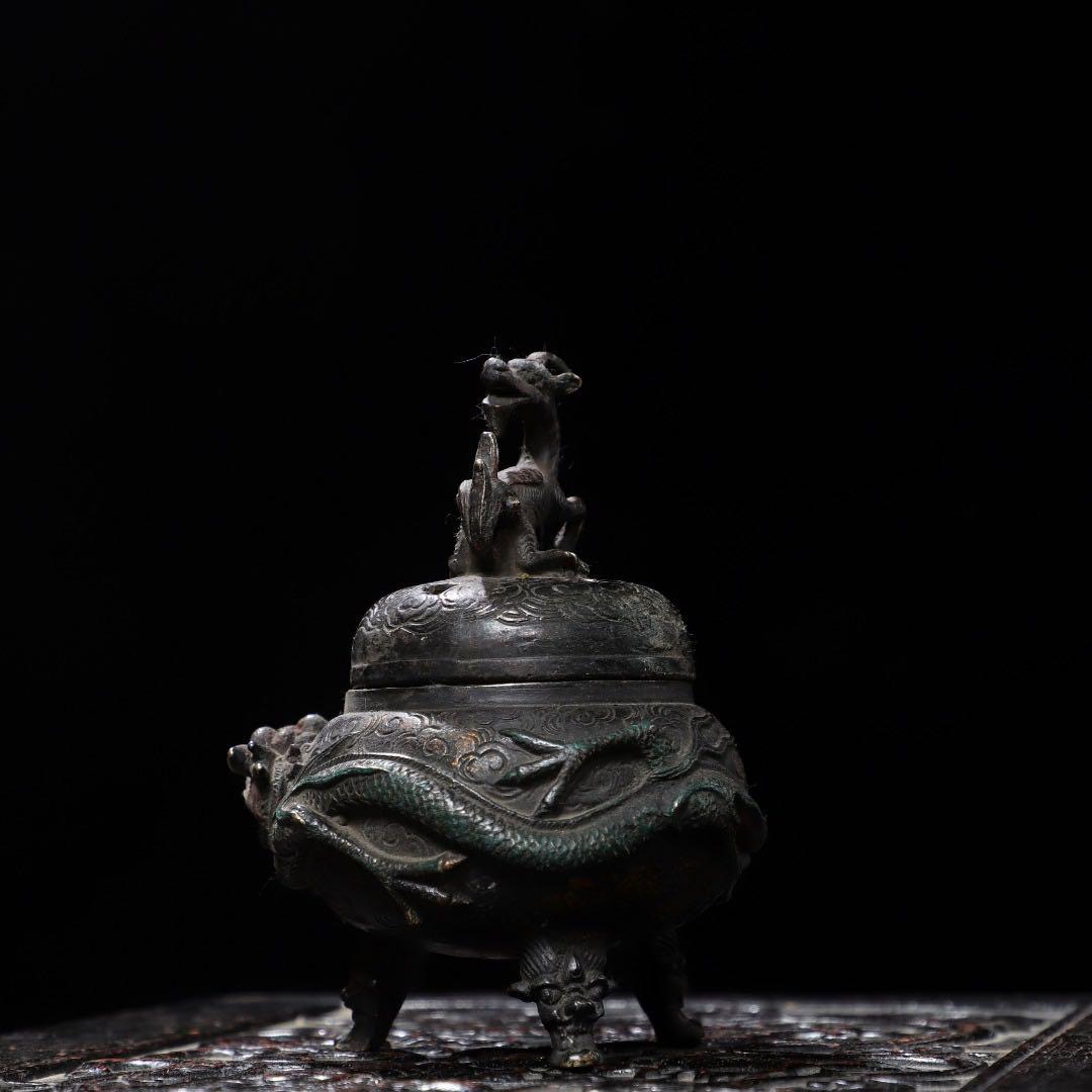 麒麟　香炉　美術品　旧蔵