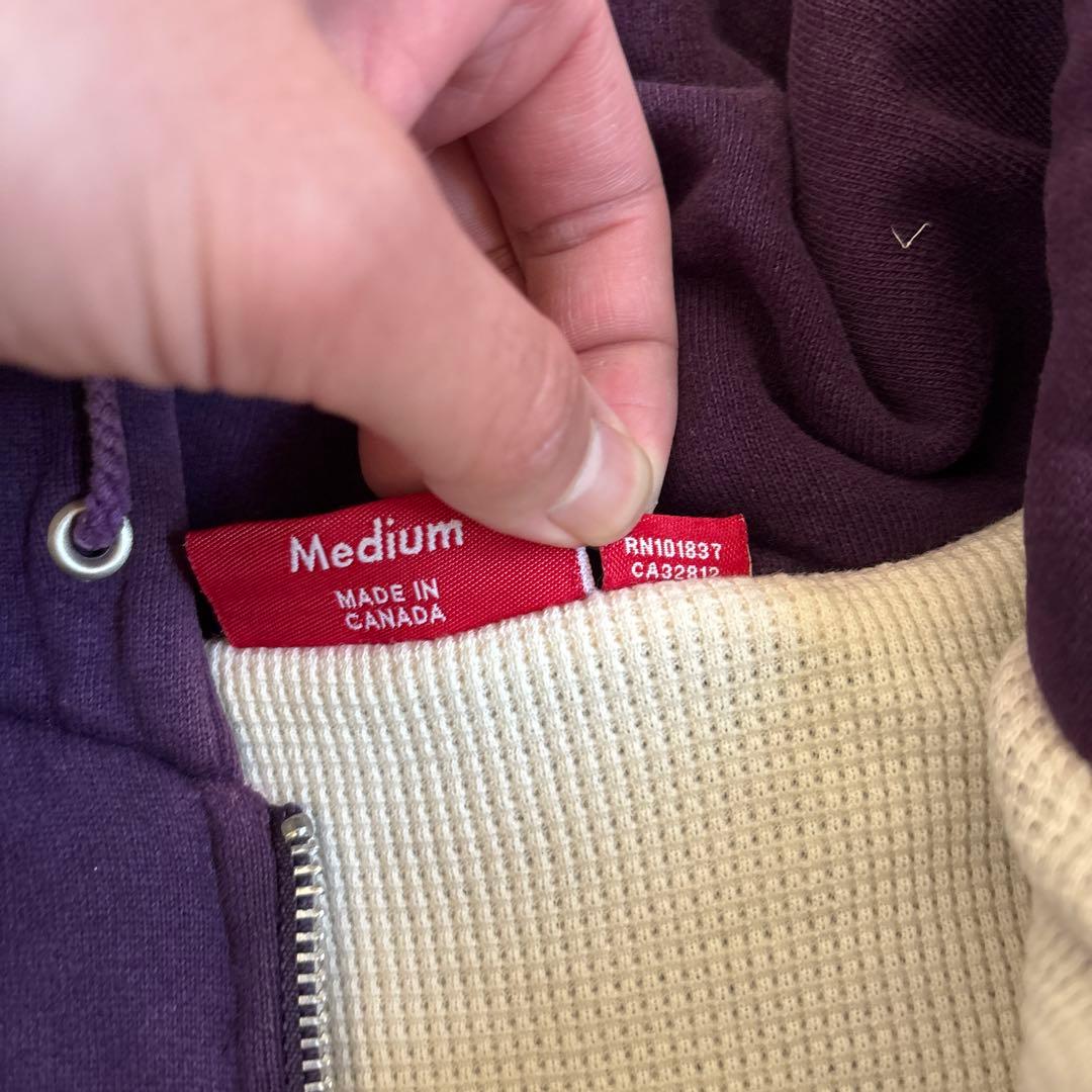 supreme 裏サーマル　ジップパーカー　シュプリーム　アーチロゴ