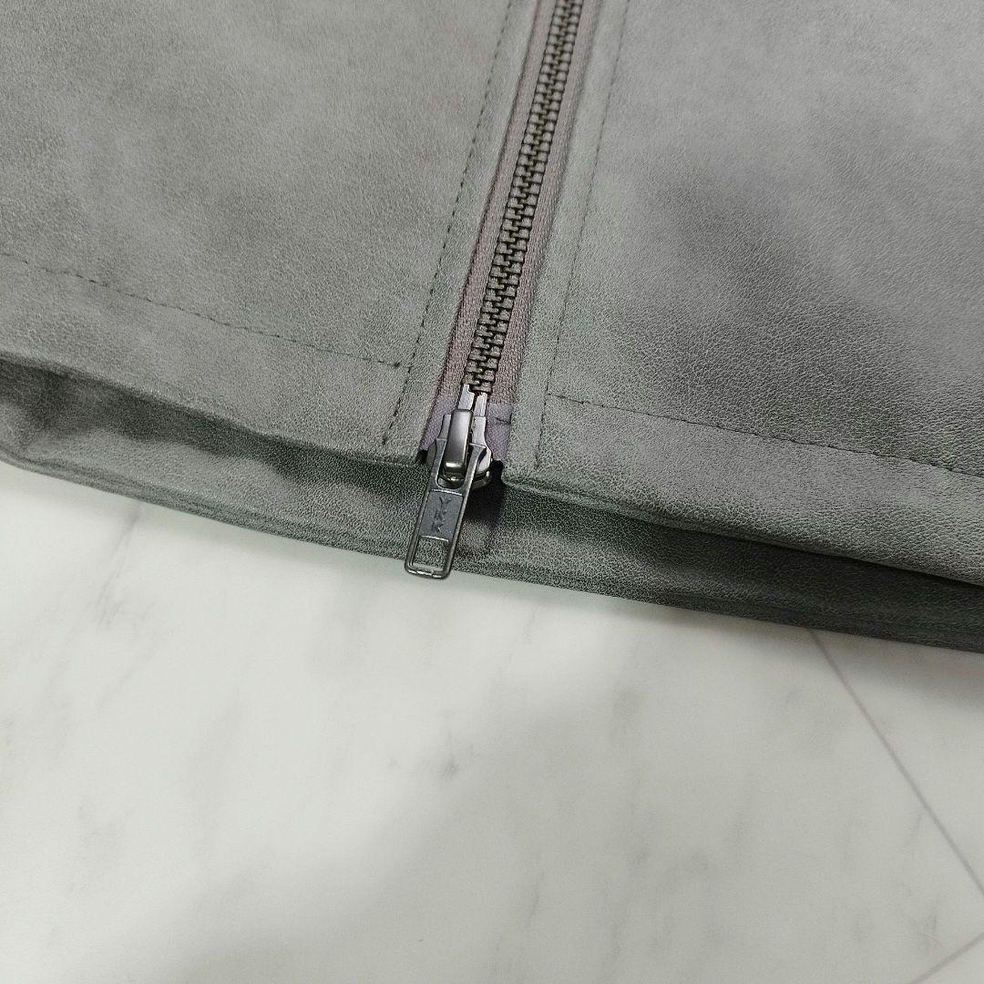 未使用級　タケオキクチ　シングルライダースジャケット　現行　グレー　XL