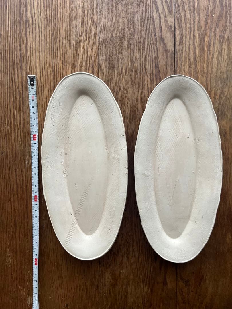 新品未使用 オノエコウタさん白い陶器オーバル皿 大2枚セット