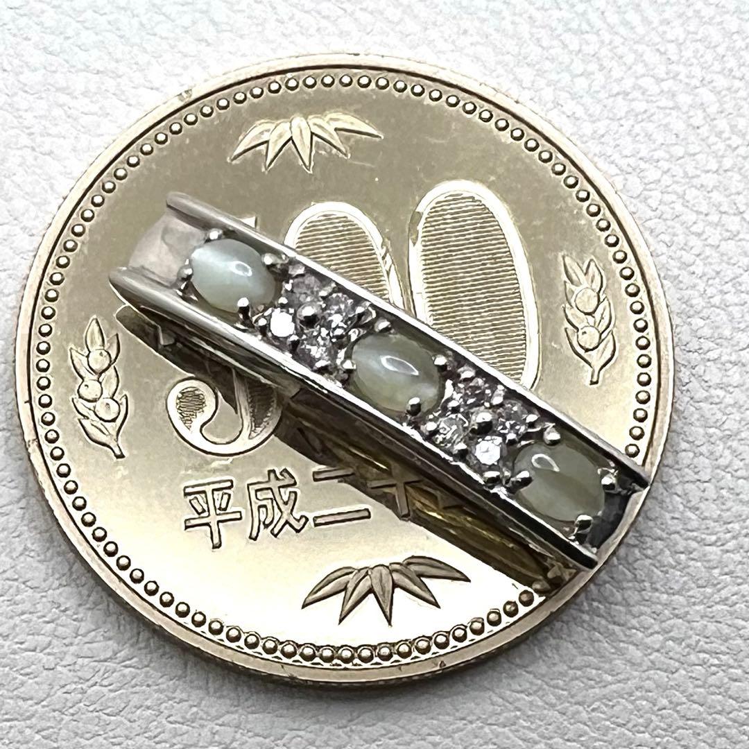 プラチナpt900ペンダントトップ　キャッツアイ　ダイヤ　ま2.67 g