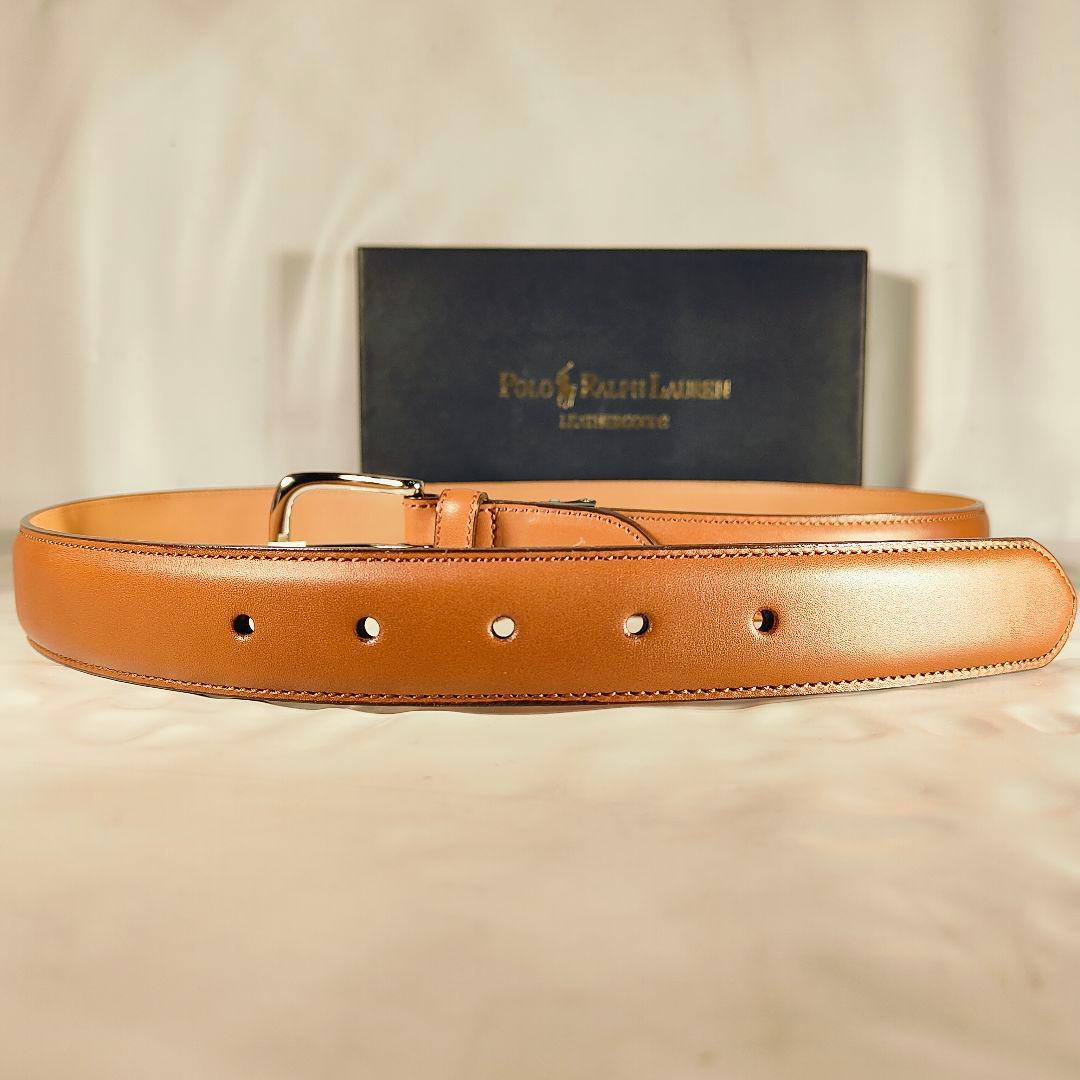 【新品未使用】PRL RALPH LAUREN 高級カーフレザー ドレスベルト
