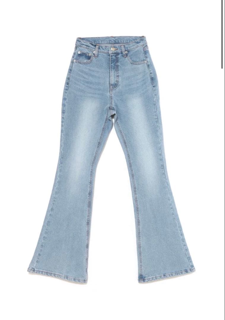 Mary logo flare denim Mサイズ light blue