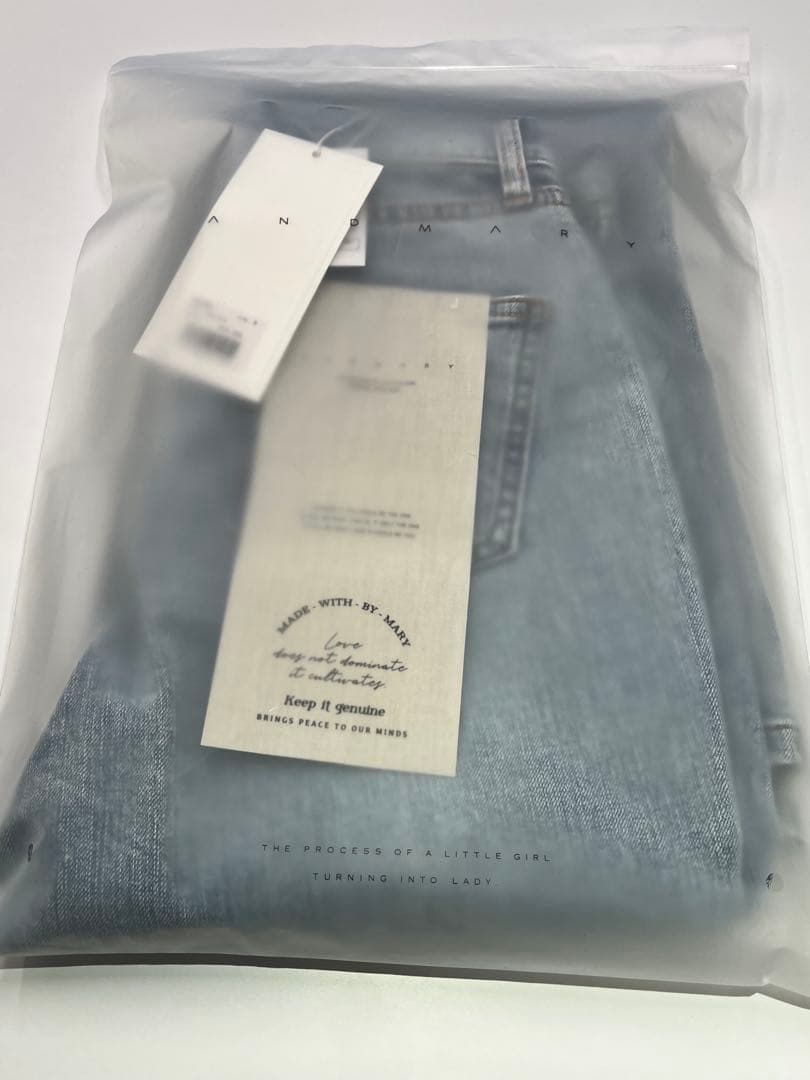 Mary logo flare denim Mサイズ light blue