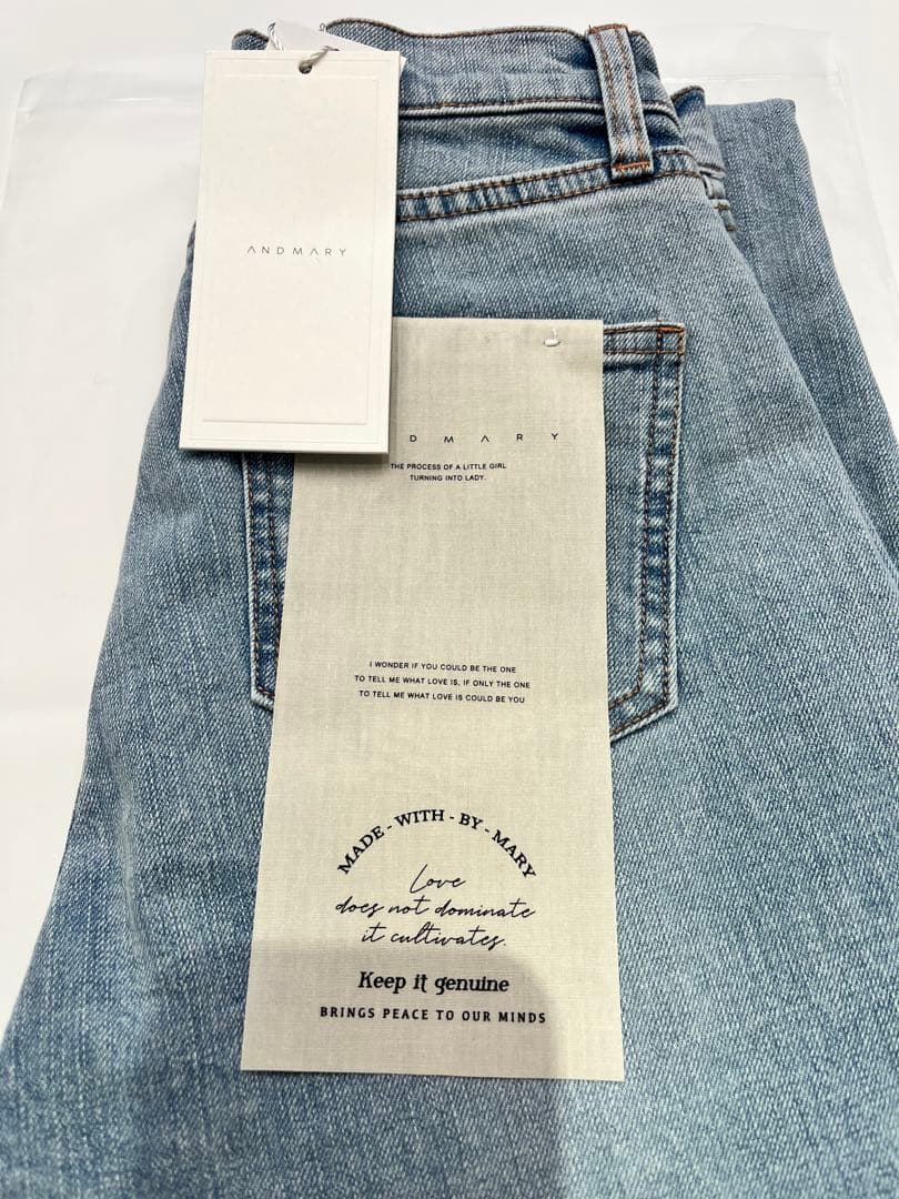 Mary logo flare denim Mサイズ light blue