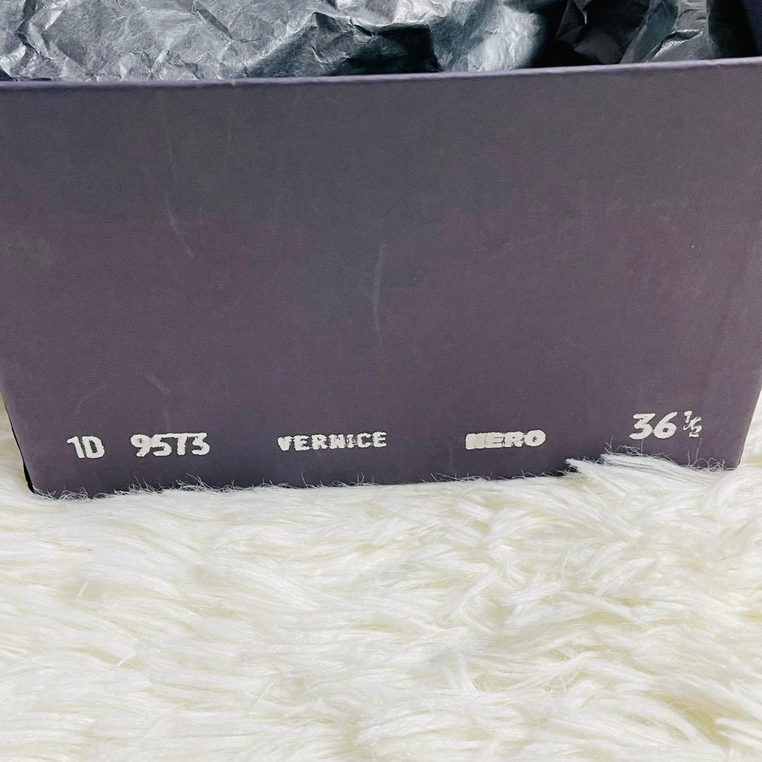 PRADA プラダ エナメル ローファー パンプス 黒 36.5 ヒール6cm