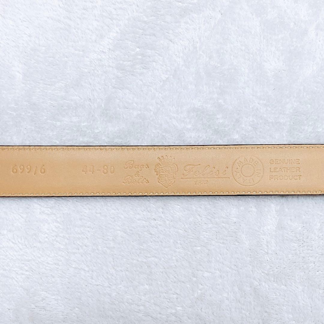 ✨未使用✨Felisi フェリージ ベルト バケッタレザー ロゴ 金具 ブラック