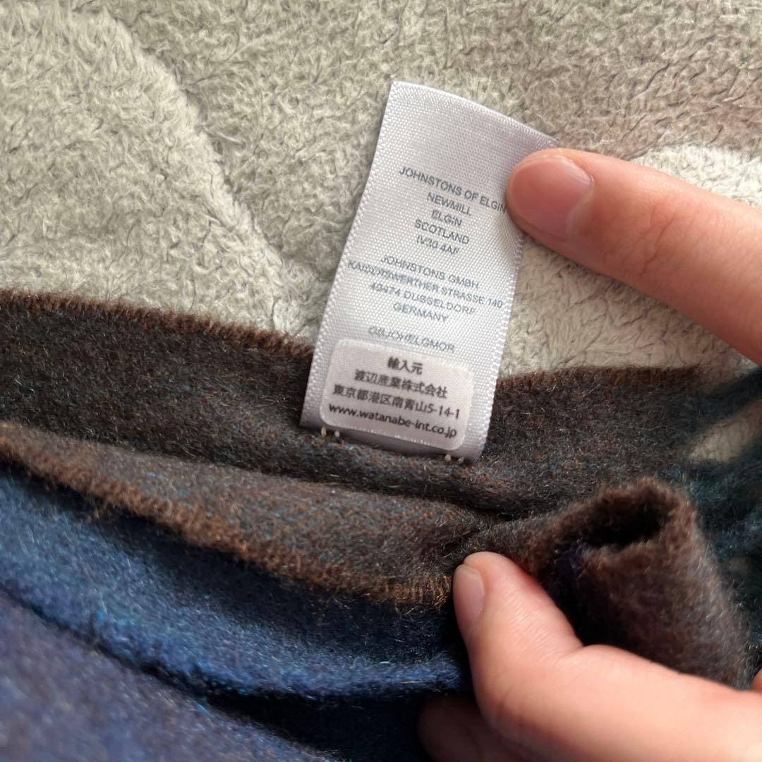 美品 Johnstons of Elgin マフラー 大判 WA56