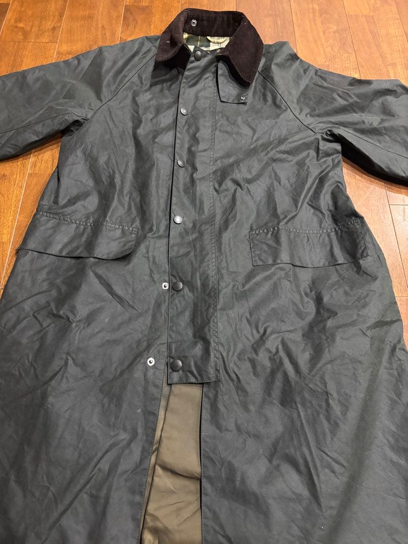 Barbour BURGHLEY ワックス ロング コート OSフィット
