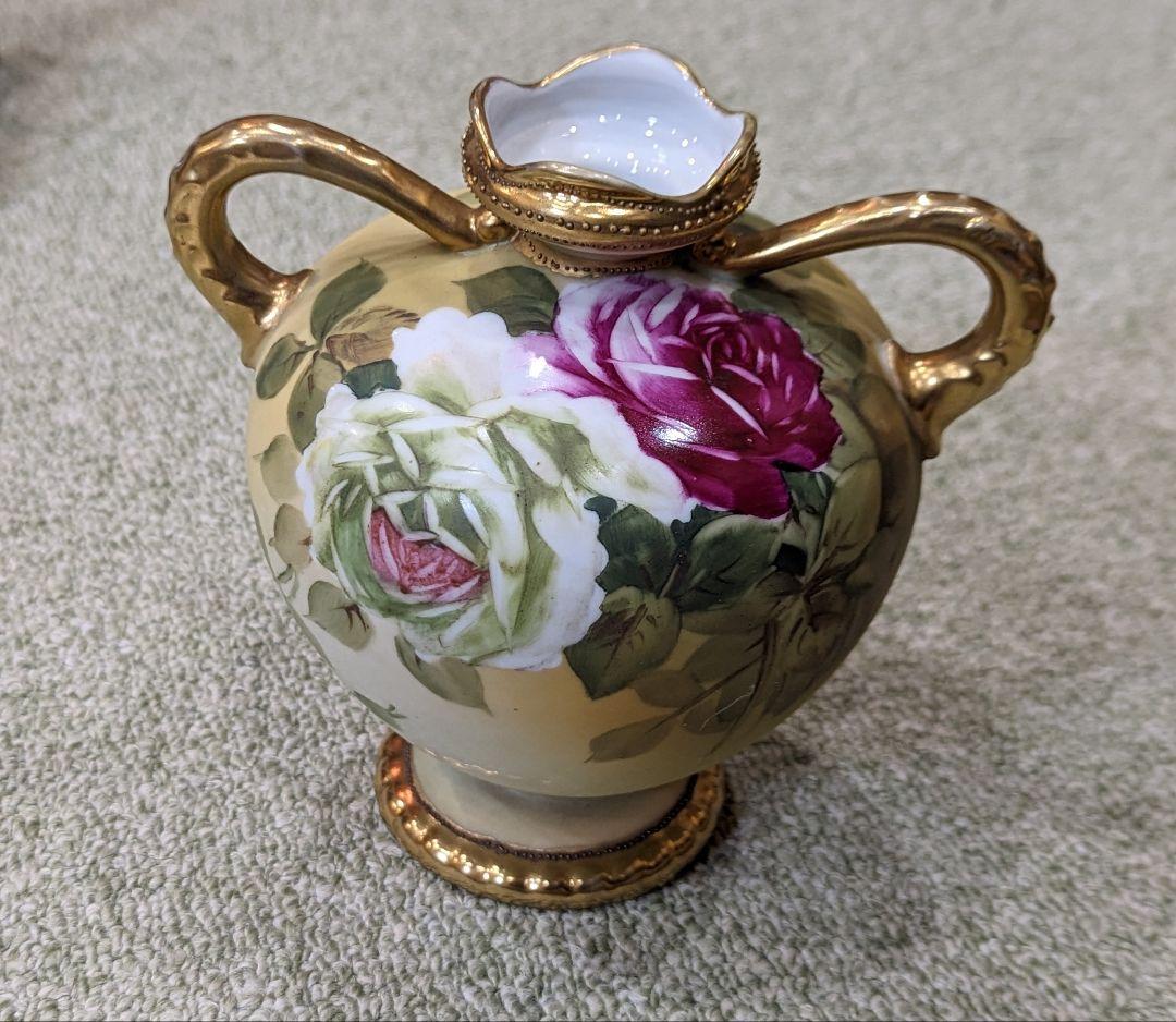 アンティーク　オールドノリタケ　薔薇の花瓶