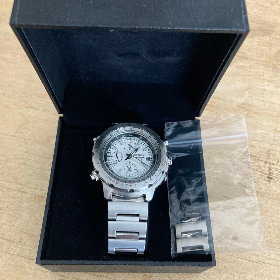 希少品　SEIKO セイコー クロノグラフ100m 白文字盤　7T32-6N10
