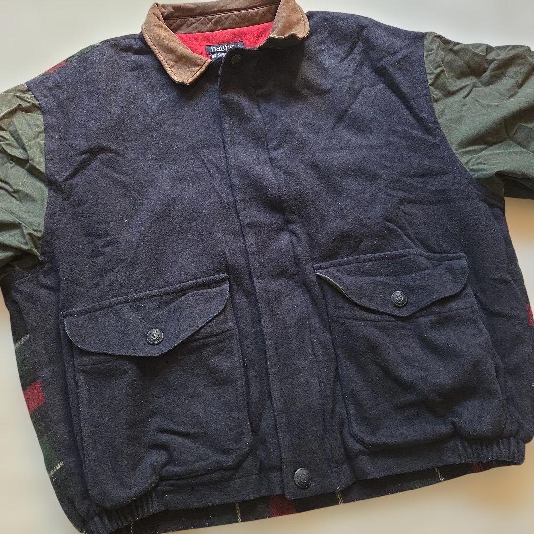 【クレイジーパターン】90s ノーティカ Nautica ウールジャケットold