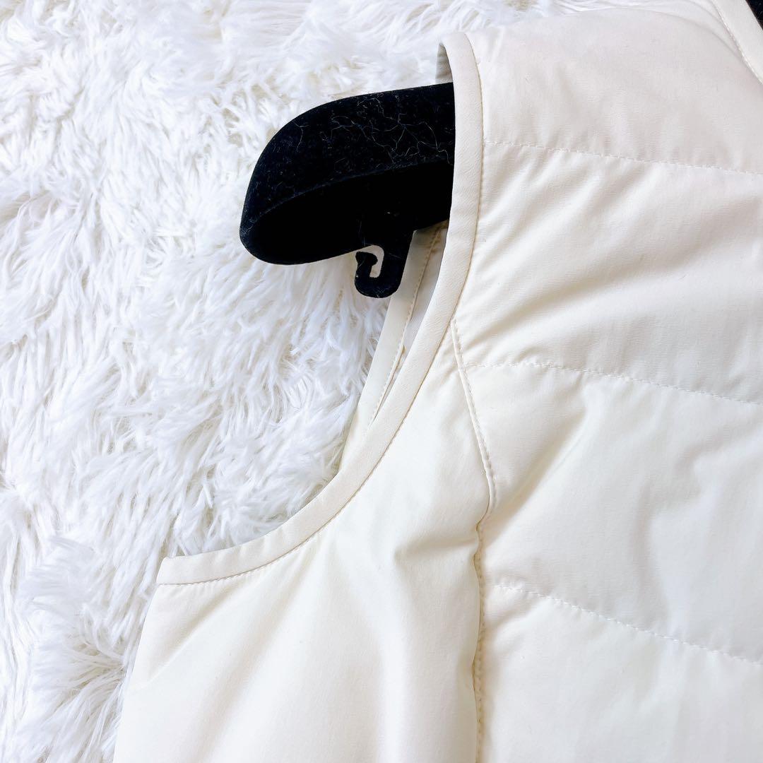 【美品】 エムズグレイシー ロングダウンベスト ジレ 36 M アイボリー