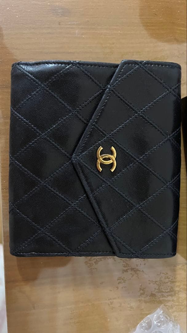 専用　シャネルCHANEL ビコローレ　Wホック　折財布　ブラック