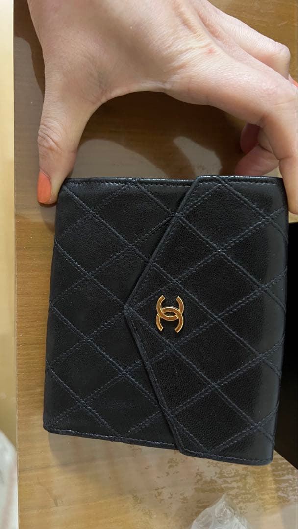 専用　シャネルCHANEL ビコローレ　Wホック　折財布　ブラック
