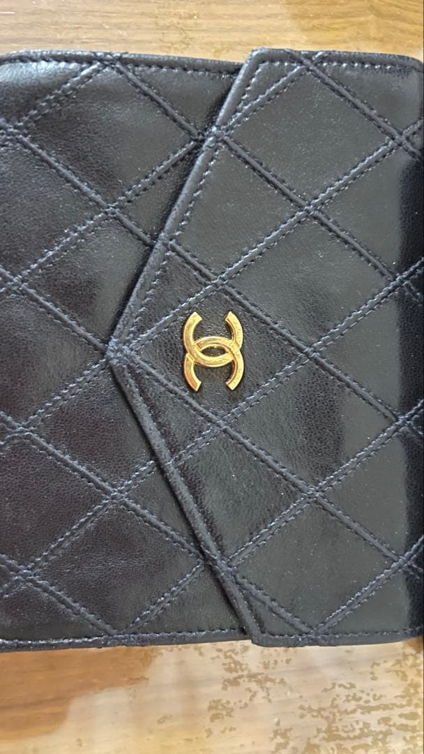専用　シャネルCHANEL ビコローレ　Wホック　折財布　ブラック