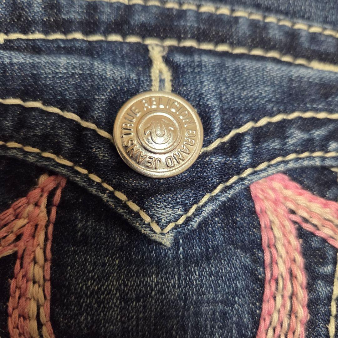 極美品TRUE RELIGIONブーツカット・フレアデニム・ダークブルーW25