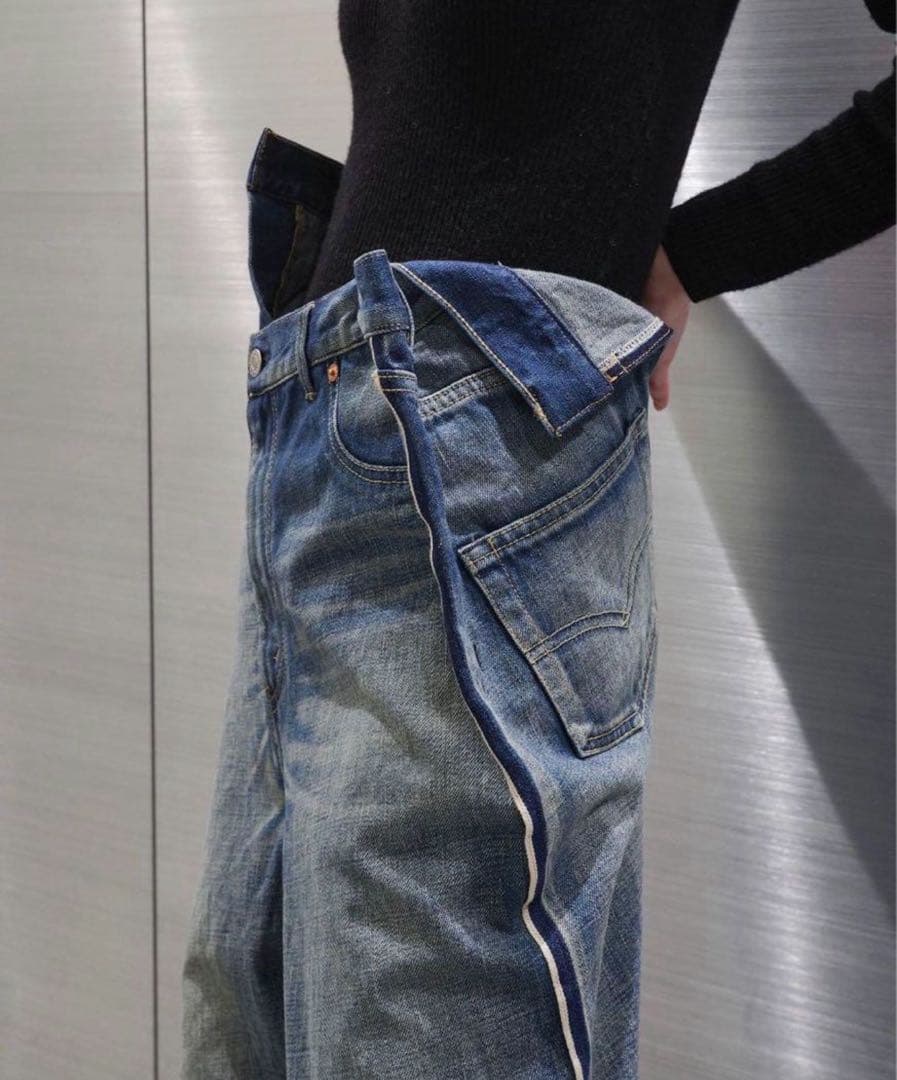 最終値下JUNYA WATANABExLevisダメージ スリット デニムパンツ