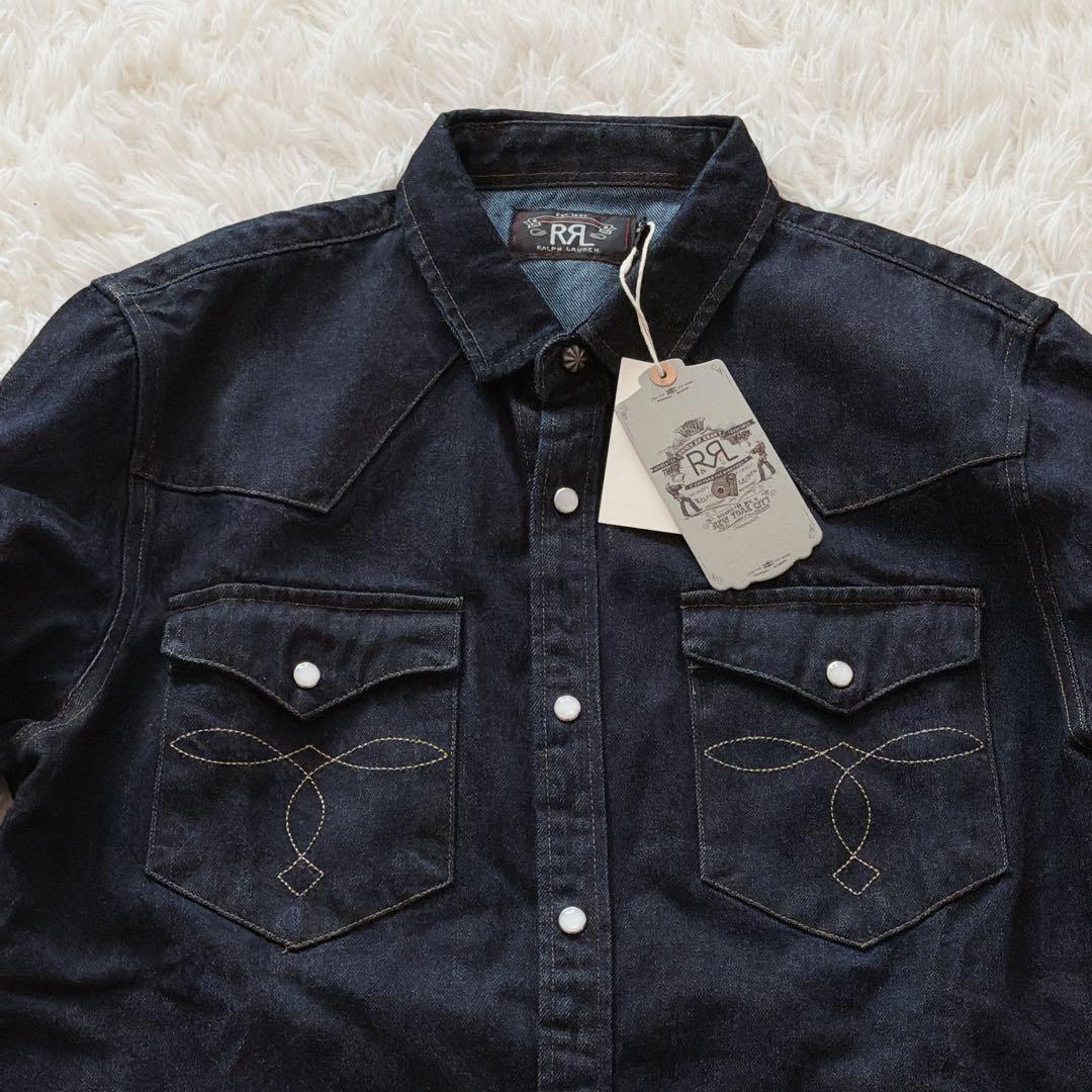 タグ付き✨XLサイズ RRL ラルフローレン デニム ウエスタンシャツ スナップ